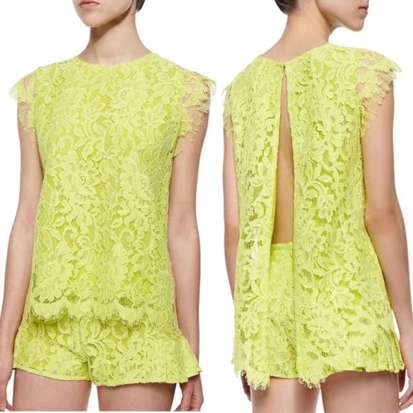 Alexis Tops - Alexis Yellow Green Lace Blouse
